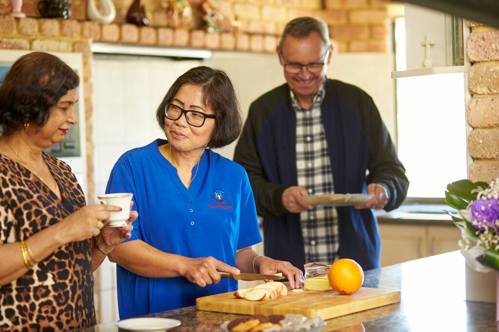 Southcare aged care customer with support worker